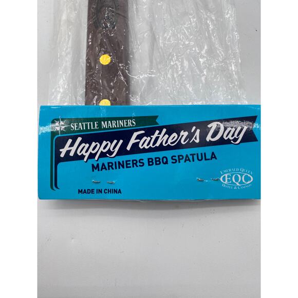 Seattle Mariners Gift Baseball Lover 18” fathers day spatula BBQ Steel Wood NEW - Picture 3 of 4